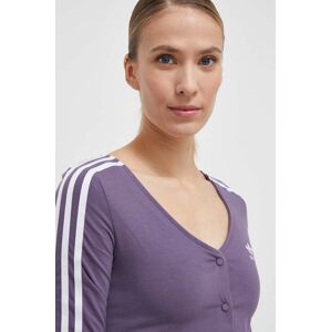 Tričko s dlhým rukávom adidas Originals dámsky, fialová farba