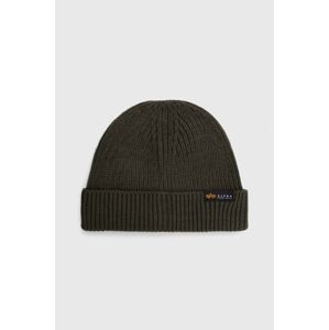 Čiapka Alpha Industries Dockers Beanie 138905.142, zelená farba, z tenkej pleteniny