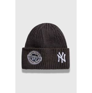 Čiapka New Era šedá farba, z hrubej pleteniny, NEW YORK YANKEES