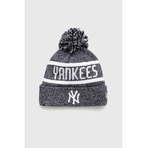 Čiapka s prímesou vlny New Era šedá farba, z hrubej pleteniny, NEW YORK YANKEES