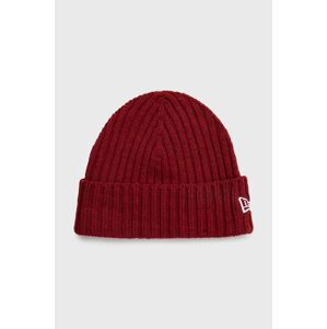 Čiapka New Era Cuff Beanie bordová farba, 60364239