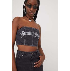 Top Tommy Jeans dámsky, čierna farba