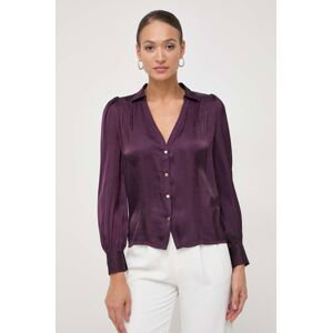 Košeľa Morgan dámska, fialová farba, regular, s klasickým golierom