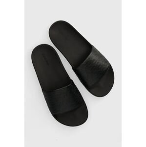 Šľapky Calvin Klein POOL SLIDE - MONO dámske, čierna farba, HW0HW01624