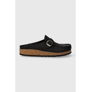 Semišové šľapky Birkenstock dámske, čierna farba