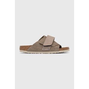 Semišové šľapky Birkenstock dámske, šedá farba