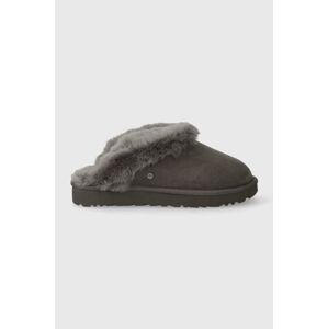 Semišové papuče UGG W CLASSIC SLIPPER II šedá farba, 1130876 CHRC