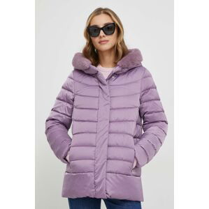 Páperová bunda Geox CHLOO dámska, fialová farba, zimná