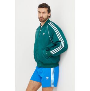 Bunda adidas Originals pánsky, zelená farba, prechodná