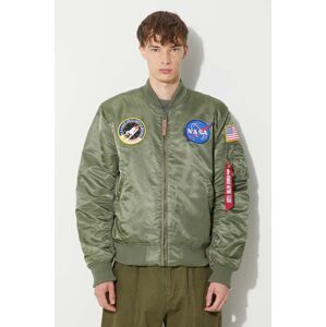 Bunda Alpha Industries MA-1 VF NASA pánska, zelená farba, zimná