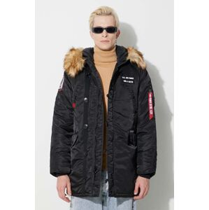 Bunda parka Alpha Industries N3B Airborne 188141.03, pánska, čierna farba, zimná