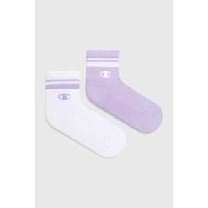 Ponožky Champion 2-pak dámske, fialová farba