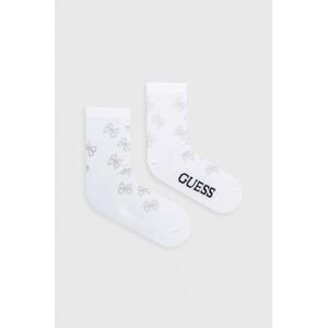 Ponožky Guess dámske, biela farba