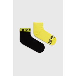 Ponožky HUGO 2-pak dámske, zelená farba
