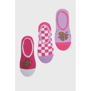 Ponožky Vans 3-pak dámske, ružová farba