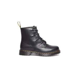 Kožené členkové topánky Dr. Martens 1460 čierna farba, na plochom podpätku, DM31173001