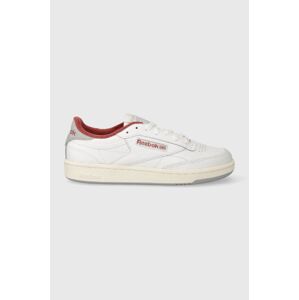 Kožené tenisky Reebok Club C 85 biela farba