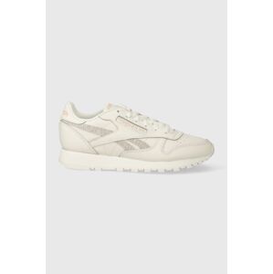 Kožené tenisky Reebok CL Leather béžová farba