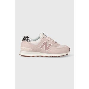 Tenisky New Balance 574 ružová farba