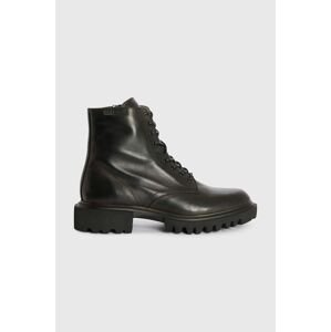 Kožená obuv AllSaints Vaughan Boot pánska, čierna farba, MF588Z