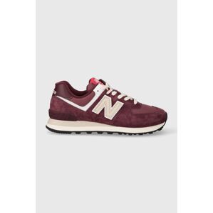 Tenisky New Balance 574 bordová farba