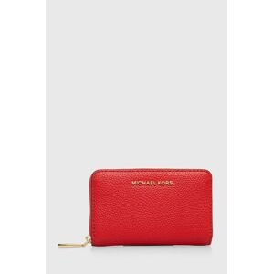 Kožená peňaženka MICHAEL Michael Kors dámsky, červená farba