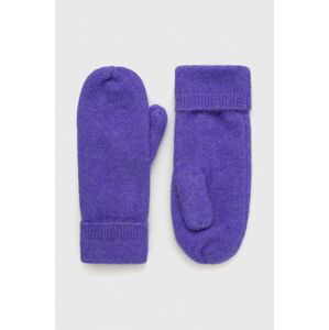 Vlnené rukavice Samsoe Samsoe fialová farba