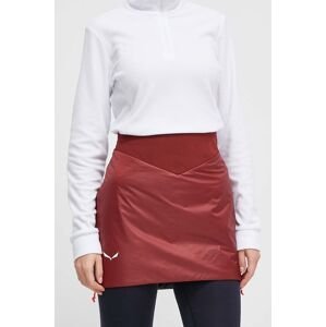 Športová sukňa Salewa Sella TirolWool bordová farba, mini, rovný strih