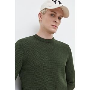 Bavlnený sveter Superdry zelená farba