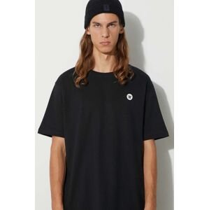Bavlnené tričko Wood Wood Ace t-shirt 10005710.2222, čierna farba, jednofarebný