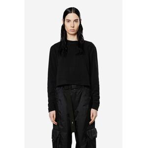 Mikina Rains Fleece W Sweatshirt 18090.BLACK-BLACK, dámska, čierna farba, jednofarebná