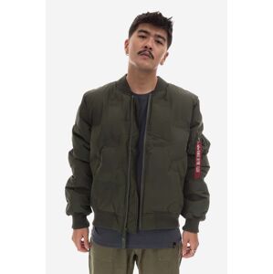 Bunda Alpha Industries MA-1 Emb. Logo Puffer 108106.142-green, pánska, zelená farba, prechodná