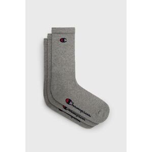Ponožky Champion 3-pak šedá farba