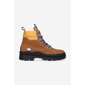 Kožené členkové topánky Filling Pieces Mountain Boot Mix 63325072057-BROWN, pánske, hnedá farba