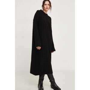 Šaty Answear Lab čierna farba, maxi, oversize