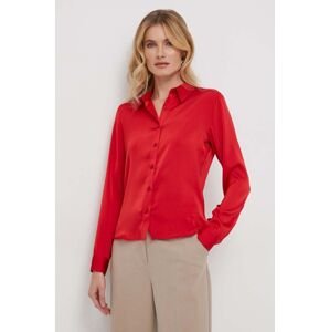 Košeľa XT Studio dámska, červená farba, regular, s klasickým golierom
