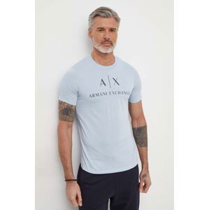 Tričko Armani Exchange pánsky, šedá farba, s potlačou