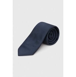 Hodvábna kravata BOSS tmavomodrá farba