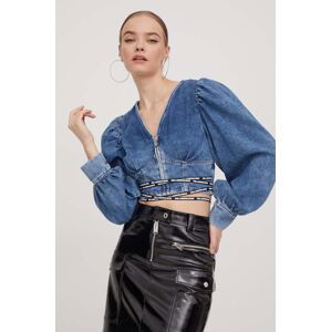 Riflová blúzka Karl Lagerfeld Jeans dámska, jednofarebná