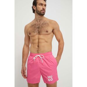 Plavkové šortky HUGO ružová farba