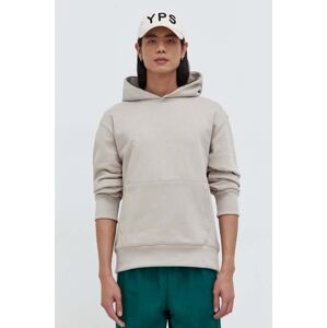 Bavlnená mikina adidas Originals Adicolor Contempo French Terry Hoodie pánska, béžová farba, s kapucňou, jednofarebná, IR7865