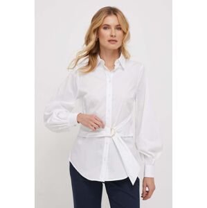 Košeľa Lauren Ralph Lauren dámska, biela farba, regular, s klasickým golierom