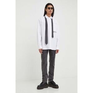 Bavlnená košeľa Karl Lagerfeld Jeans pánska, biela farba, regular, s klasickým golierom