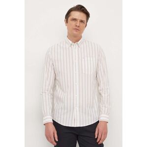 Bavlnená košeľa Pepe Jeans pánska, biela farba, regular, s golierom button-down