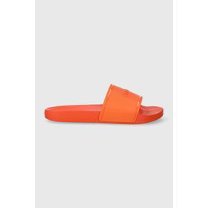 Šľapky Calvin Klein POOL SLIDE RUBBER dámske, oranžová farba, HW0HW02000