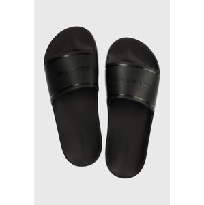 Šľapky Calvin Klein POOL SLIDE RUBBER dámske, čierna farba, HW0HW02000