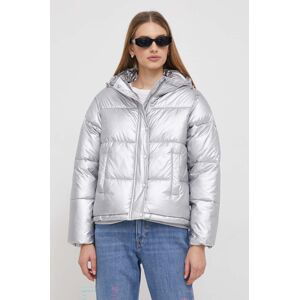 Bunda Pepe Jeans MORGAN SILVER dámska, strieborná farba, zimná