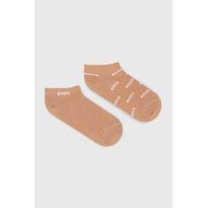 Ponožky BOSS 2-pak dámske, béžová farba