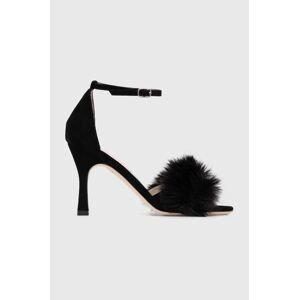 Semišové sandále Custommade Ashley Suede Plush čierna farba, 000102046