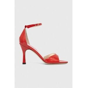 Kožené sandále Custommade Ashley Glittery Lacquer červená farba, 000202046